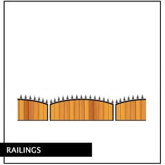 metal framed timber railings