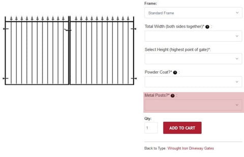 Metal gate posts