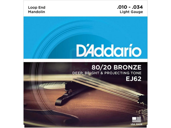 D'Addario EJ62 80/20 Bronze Light Mandolin Strings