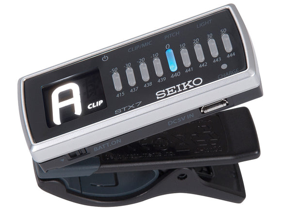 Seiko Clip-on rechargable tuner with LED torch STX7