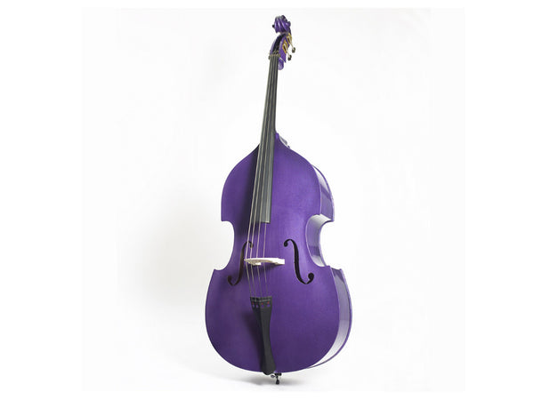 Double Bass Flat Back Laminated 3/4 Size Rock A Billy - Purple