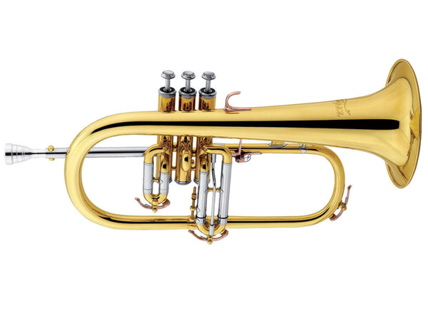 Yellow Brass Laquered Flugel Horn By Cerveny