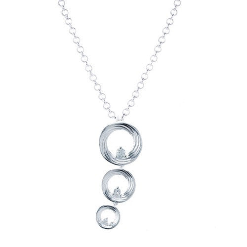 Eternal Triple Mobius Pendant With Cubic Zirconia Stones
