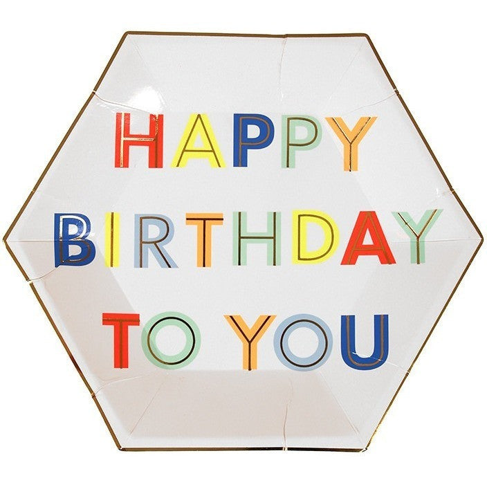 party plates - meri meri happy birthday to you small plate