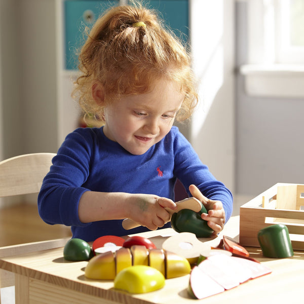 wooden cutting play food