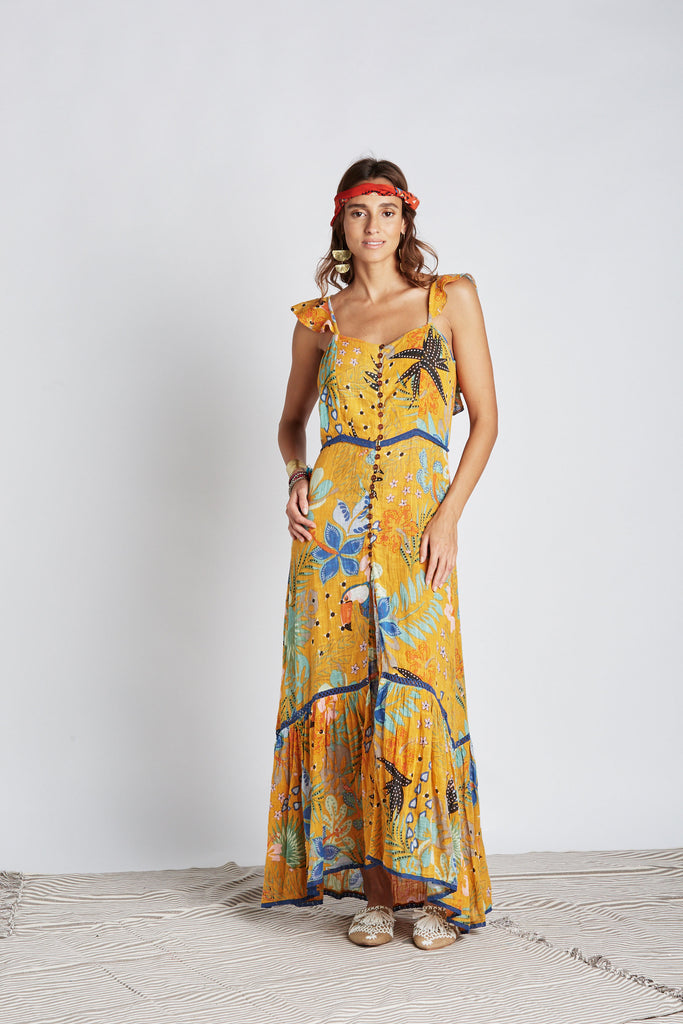 maxi sunflower dress