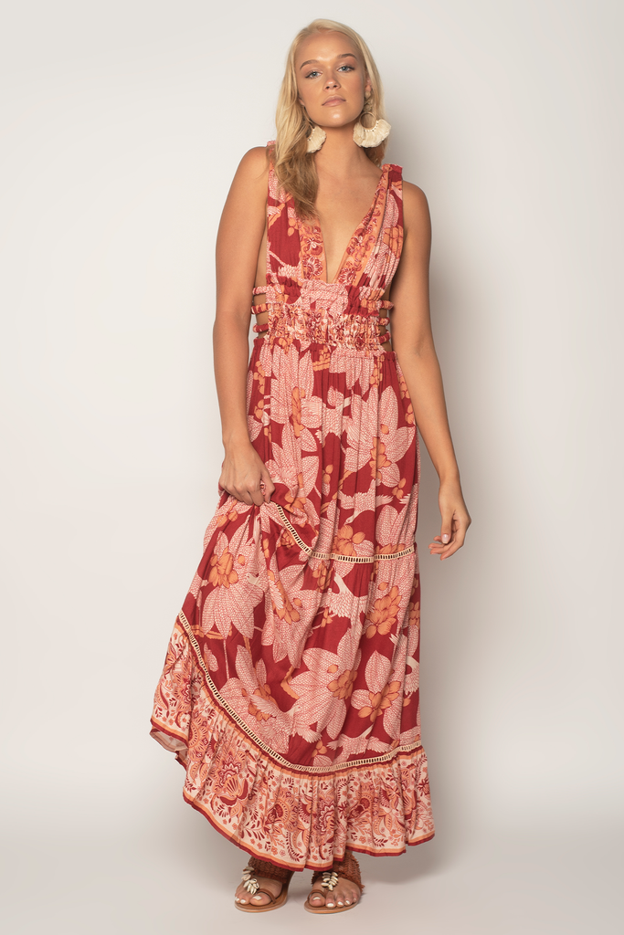 bird maxi dress