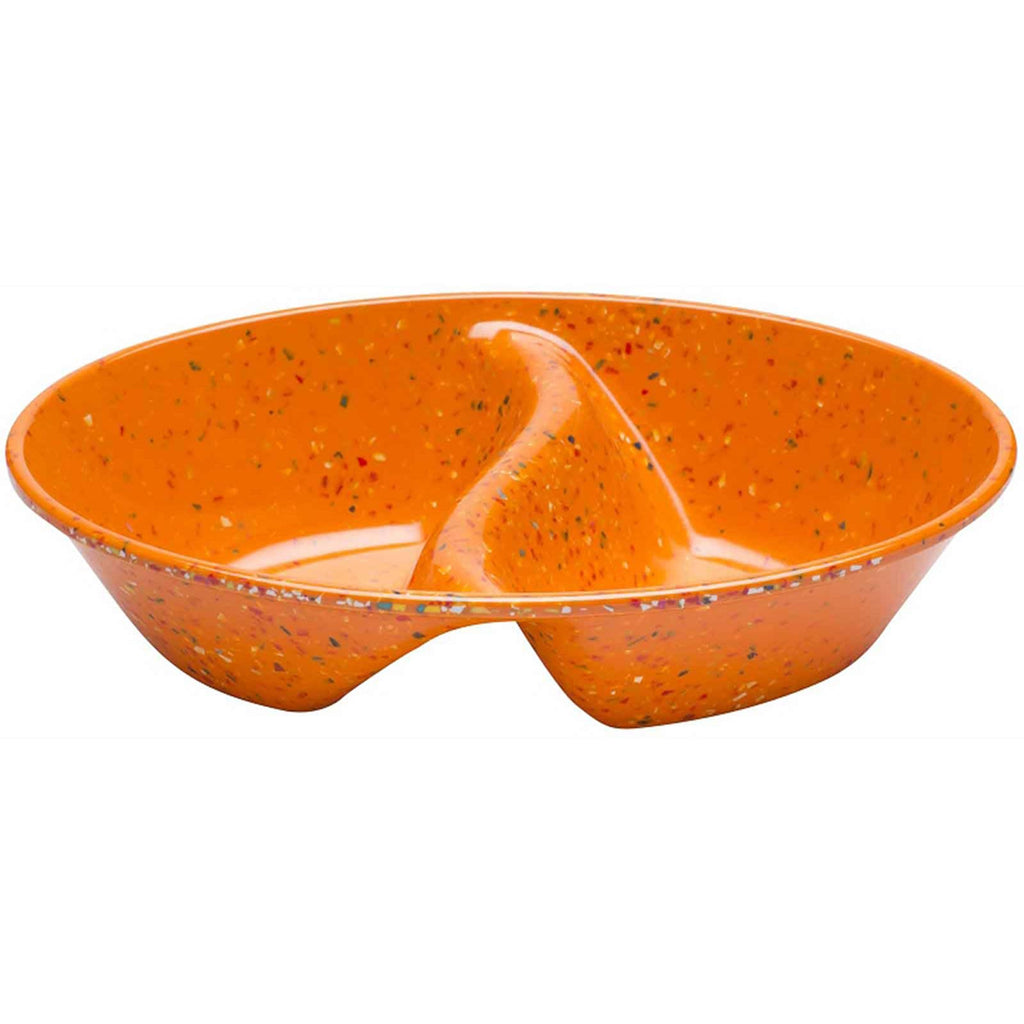 Zak! Designs Confetti Oval Divided Dish 10Inch, Orange Not Your Mama