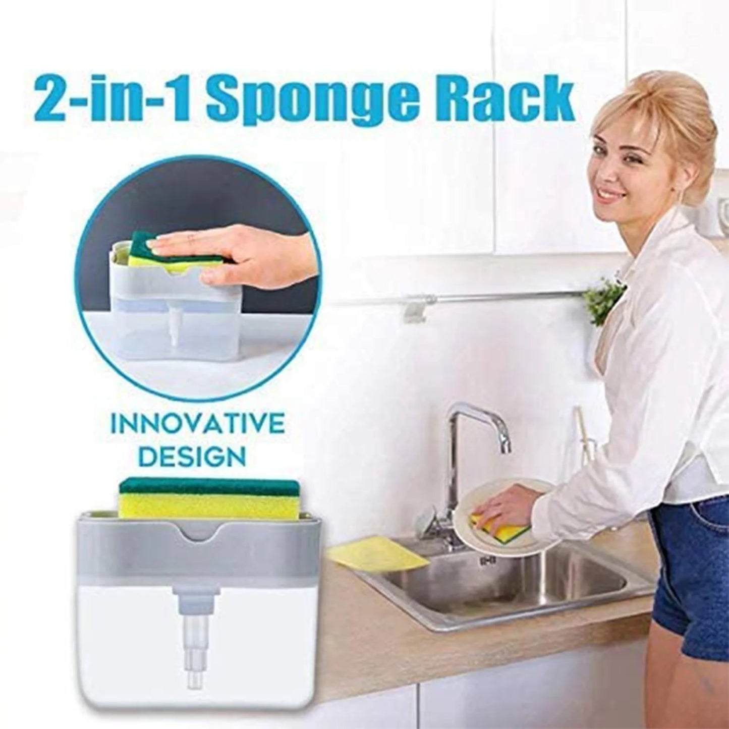6267 2 in 1 Soap Dispenser for Dishwasher Liquid Holder , Liquid Dispenser Through Pump