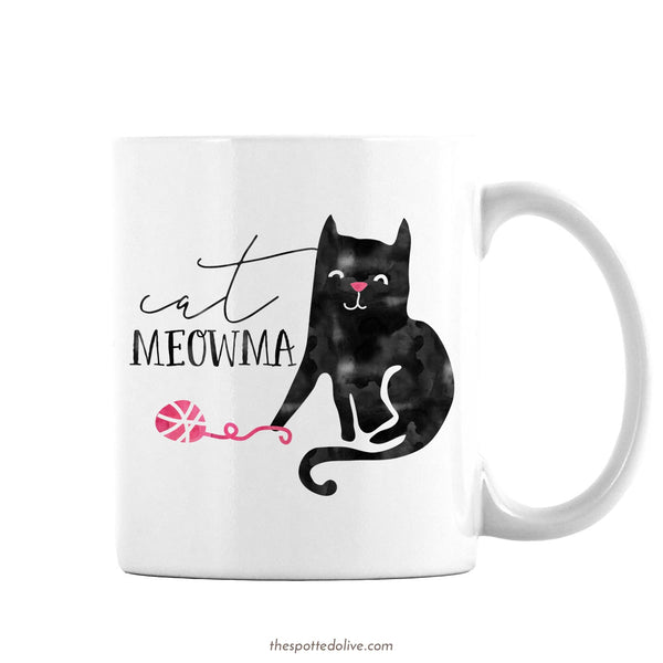 Mug with cat and the words Cat Meowma