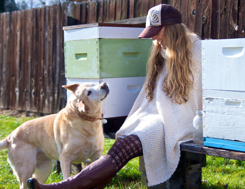 Bee Girls among her hives