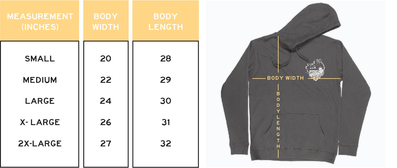 In God We Must Hoodie Sizing Guide