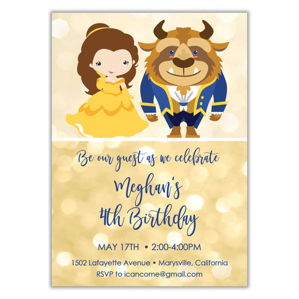 Beauty And The Beast Birthday Card - Birthday Cake Images