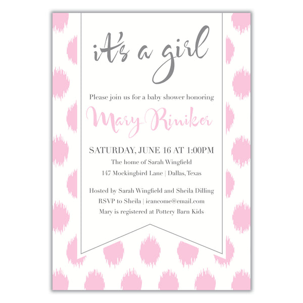 Ikat Shower Invitation Brown Paper Studios