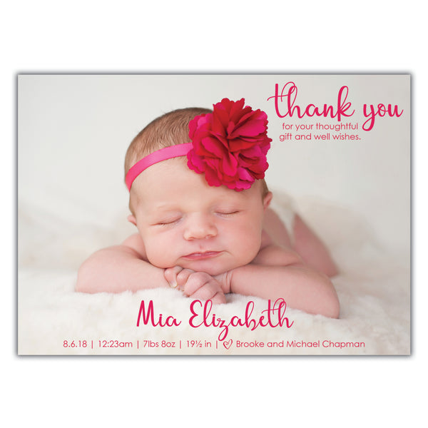 baby announcement thank you cards