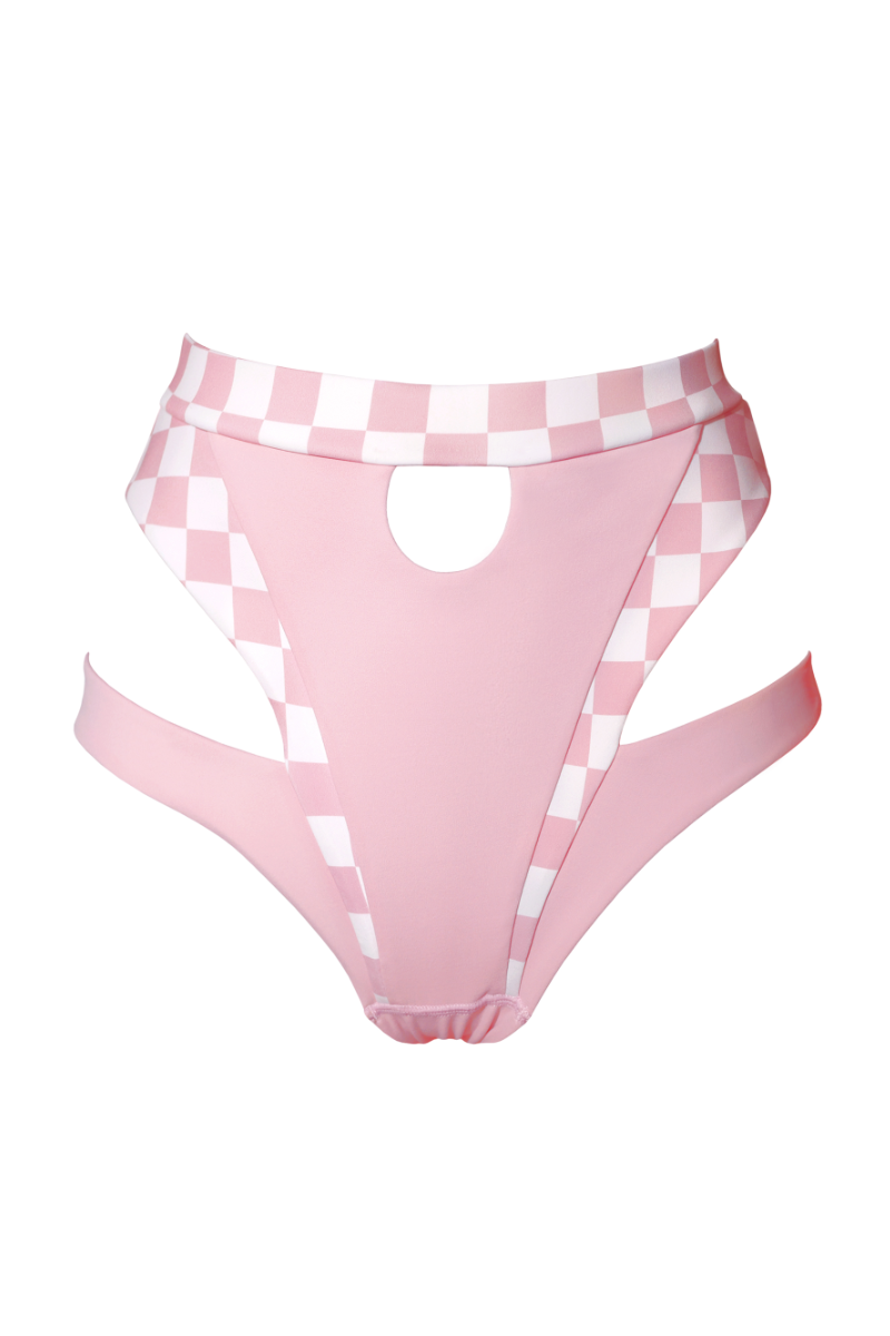 Hamade Activewear High Waisted Bottoms - Checkered Light Pink-Hamade Activewear-Redneck buddy