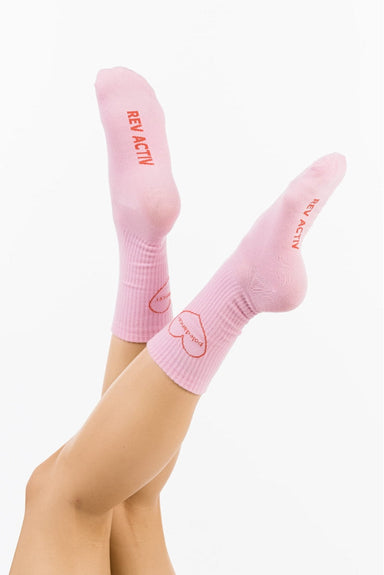 REV ACTIV Big Heart Socks - Pink-REV ACTIV-Redneck buddy