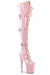 Pleaser USA Flamingo-3028 8inch Thigh High Pleaser Boots - Patent Baby Pink-Pleaser USA-Redneck buddy