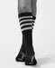 Rolling Calf High Socks - Black and White Striped-Rolling-Redneck buddy