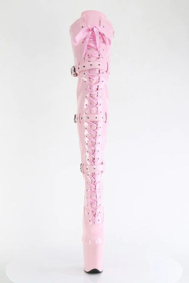 Pleaser USA Flamingo-3028 8inch Thigh High Pleaser Boots - Patent Baby Pink-Pleaser USA-Redneck buddy