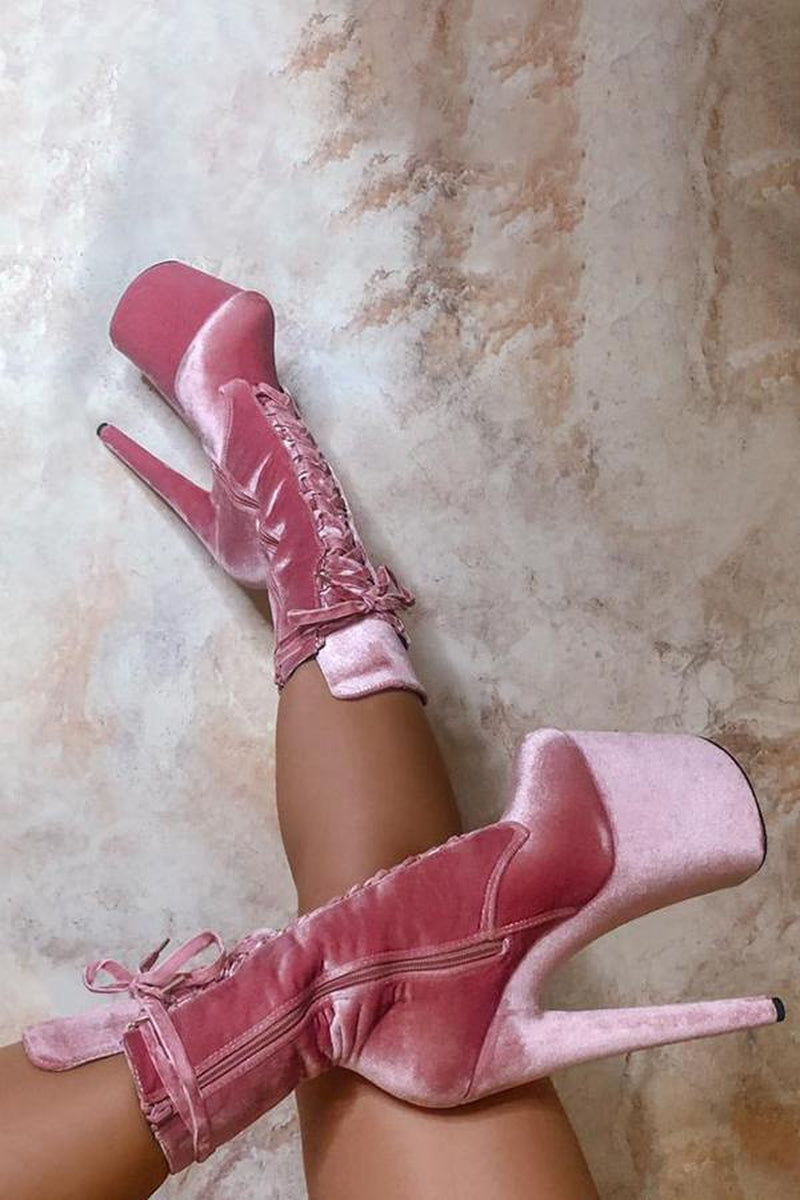 Hella Heels BabyDoll Velvet 8inch Boots - Downtown Doll-Hella Heels-Redneck buddy