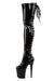Pleaser USA Flamingo-3063 8inch Thigh High Pleaser Boots - Patent Black-Pleaser USA-Redneck buddy