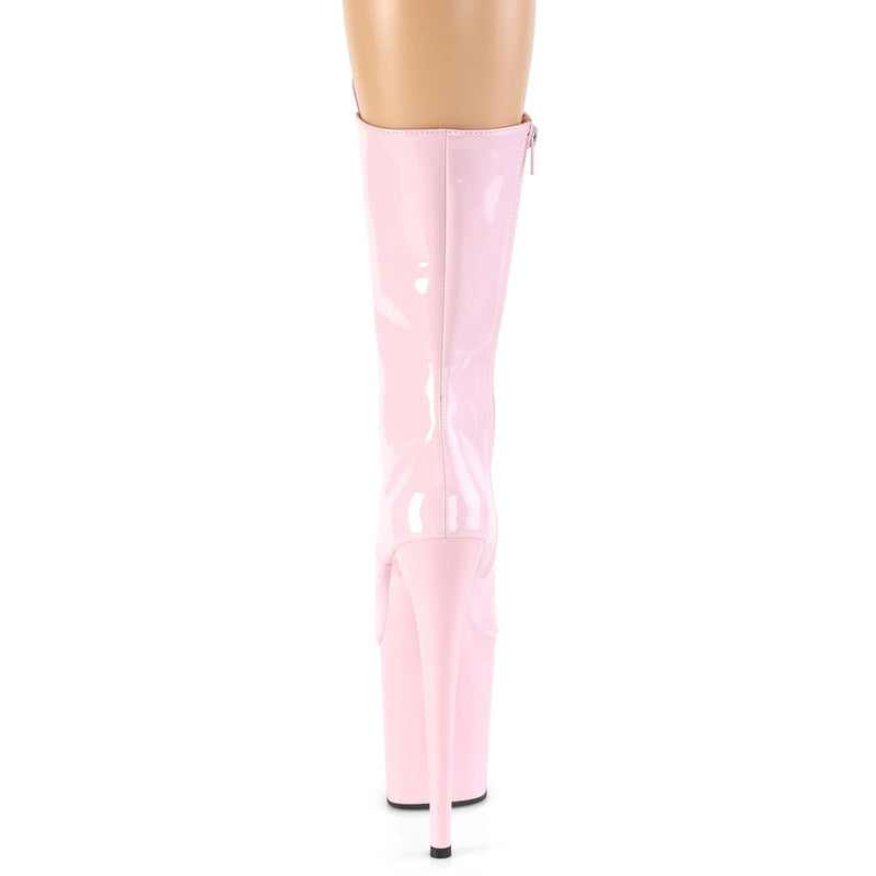 Pleaser USA Flamingo-1050 8inch Pleaser Boots - Patent Baby Pink-Pleaser USA-Redneck buddy
