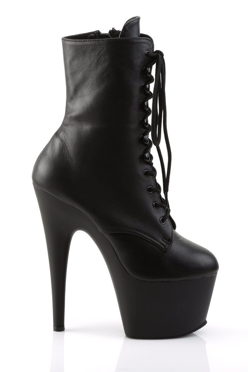 Pleaser USA Adore-1020 7inch Real Leather Pleaser Boots - Matte Black-Pleaser USA-Redneck buddy