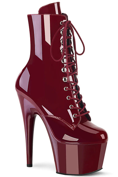 Pleaser USA Adore-1020 7inch Pleaser Boots - Patent Burgundy-Pleaser USA-Redneck buddy