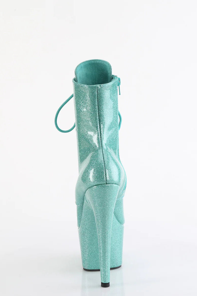 Pleaser USA Adore-1020GP 7inch Pleaser Boots - Aqua Glitter-Pleaser USA-Redneck buddy