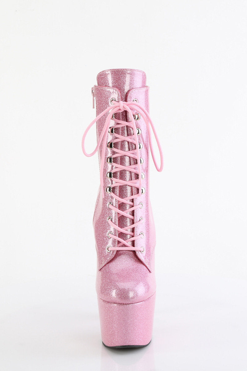 Pleaser USA Adore-1020GP 7inch Pleaser Boots - Baby Pink Glitter-Pleaser USA-Redneck buddy
