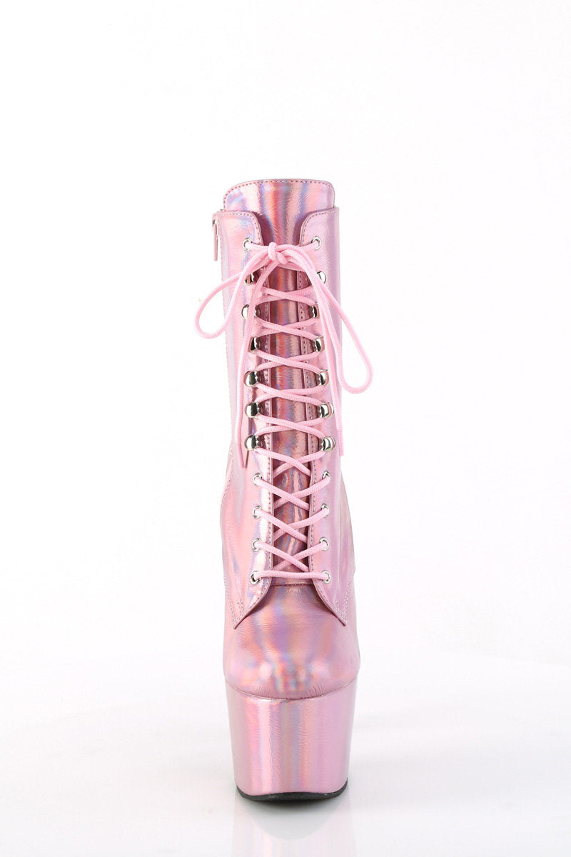 Pleaser USA Adore-1020HG 7inch Pleaser Boots - Holographic Baby Pink-Pleaser USA-Redneck buddy