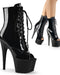 Pleaser USA Adore-1021 7inch Pleaser Peep toe Boots - Patent Black-Pleaser USA-Redneck buddy