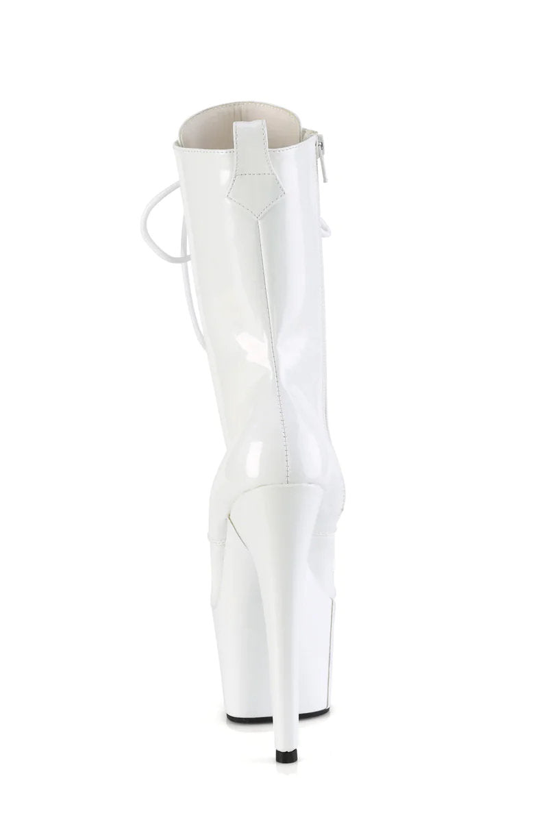 Pleaser USA Adore-1040WR 7inch Pleaser Boots - Holographic White-Pleaser USA-Redneck buddy