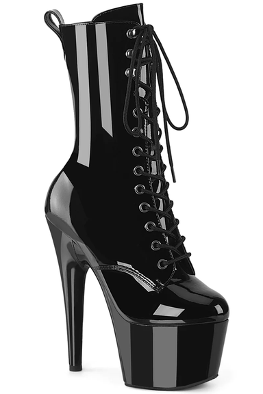 Pleaser USA Adore-1049WR 7inch Pleaser Boots - Patent Black-Pleaser USA-Redneck buddy