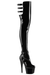 Pleaser USA Adore-3055 7inch Thigh High Pleaser Boots - Patent Black-Pleaser USA-Redneck buddy