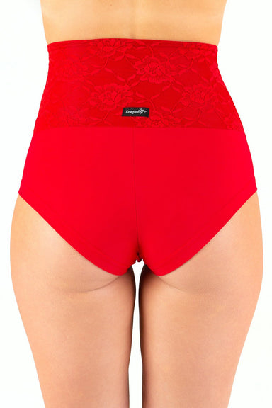 Dragonfly Betty High-Waisted Shorts - Lace Red-Dragonfly-Redneck buddy