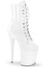 Pleaser USA Flamingo-1020 8inch Pleaser Boots - Patent White-Pleaser USA-Redneck buddy