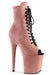 Pleaser USA Flamingo-1021FS Faux Suede 8inch Peep Toe Pleaser Boots - Baby Pink-Pleaser USA-Redneck buddy