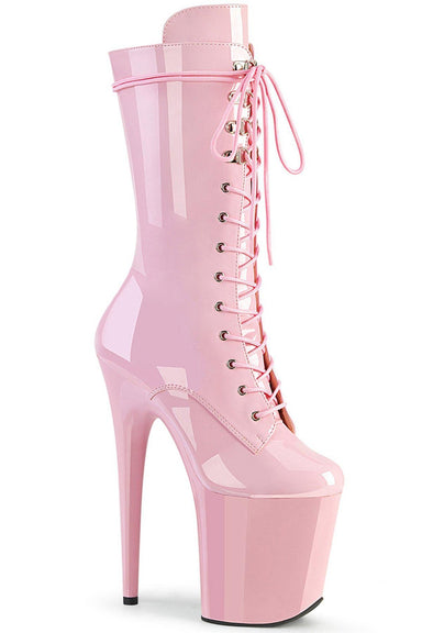 Pleaser USA Flamingo-1050 8inch Pleaser Boots - Patent Baby Pink-Pleaser USA-Redneck buddy