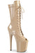 Pleaser USA Flamingo-1051 8inch Peep Toe Pleaser Boots - Patent Beige-Pleaser USA-Redneck buddy