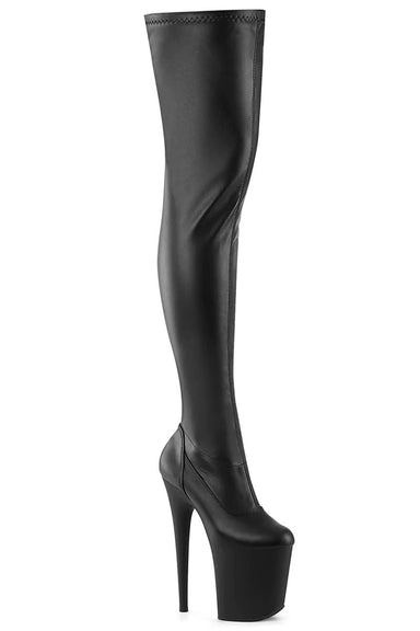 Pleaser USA Flamingo-3000 8inch Thigh High Pleaser Boots - Matte Black-Pleaser USA-Redneck buddy