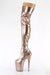 Pleaser USA Flamingo-3000 8inch Thigh High Pleaser Boots - Holographic Rose Gold-Pleaser USA-Redneck buddy