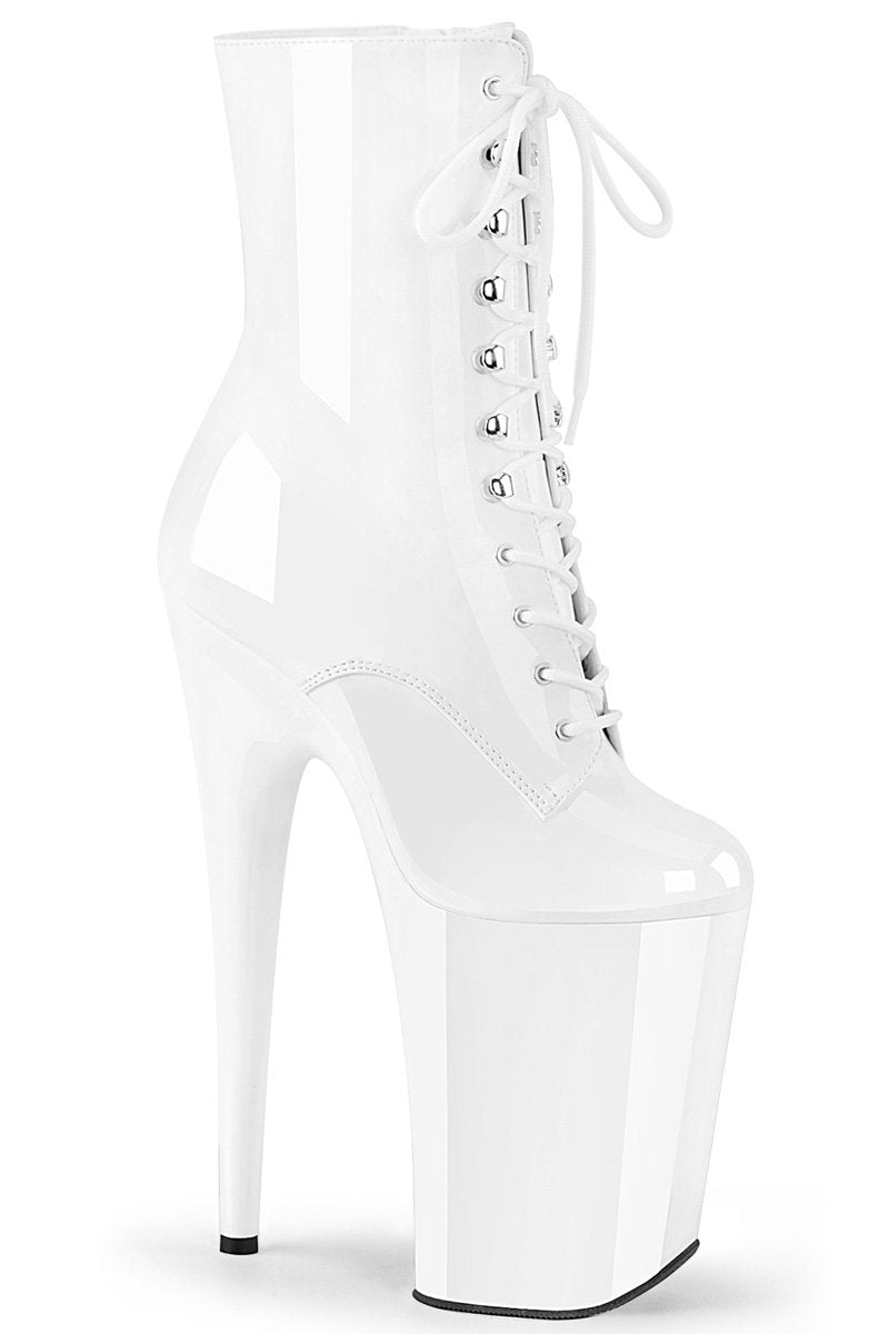 Pleaser USA Infinity-1020 9inch Pleaser Boots - Patent White-Pleaser USA-Redneck buddy