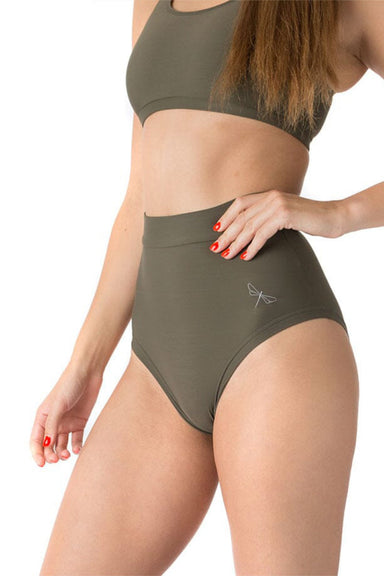 Dragonfly Lola High-Waisted Shorts - Khaki-Dragonfly-Redneck buddy