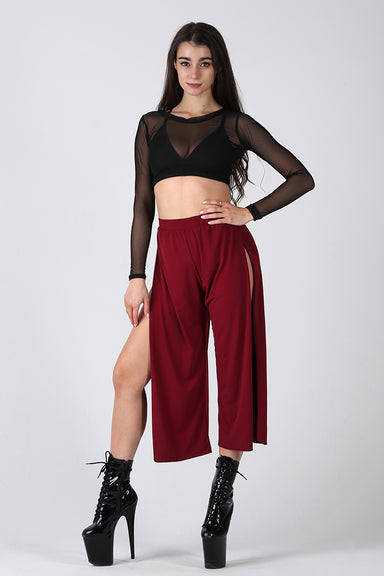 REV ACTIV Sensual Flow Pants (with leg slit) - Wine-REV ACTIV-Redneck buddy