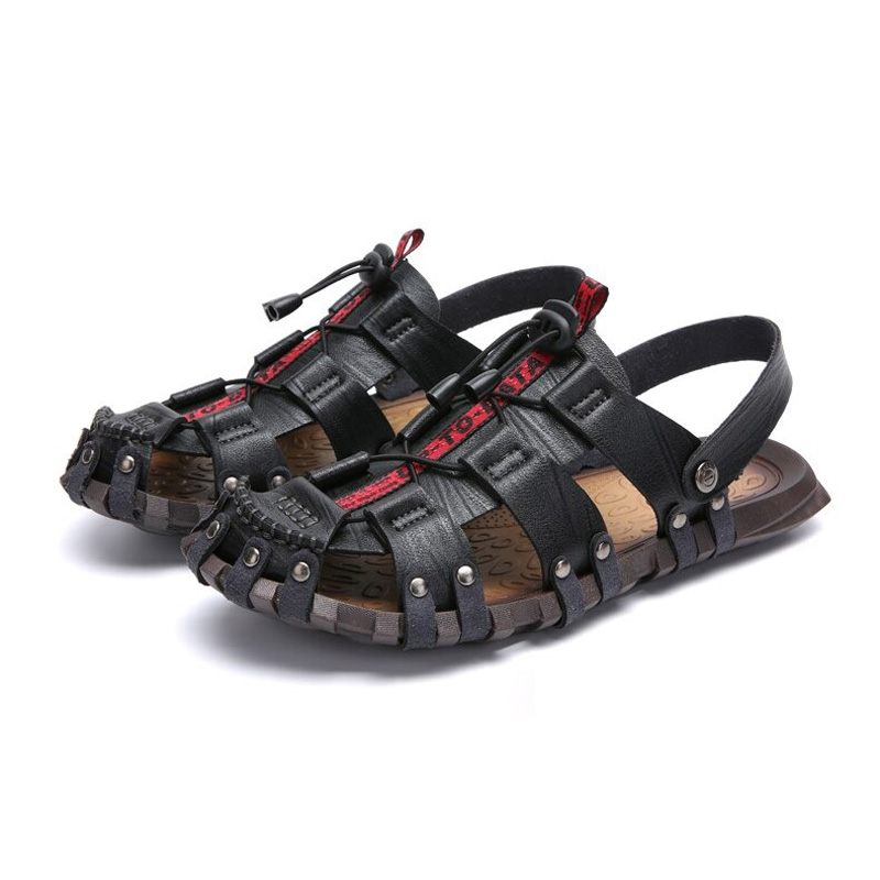 Cool Men's Sandals with Elastic Band / Quality Wearresisting Shoes