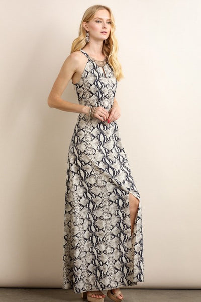 maxi dress snake print