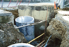 installing sewage man hole