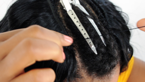 Preparing Your Hair For a Sew-In Weave and Tying A Needle 